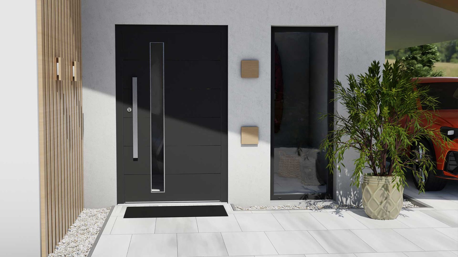 Haustür Aluminiumtür Anthrazit RC2 NRW – Vensaro